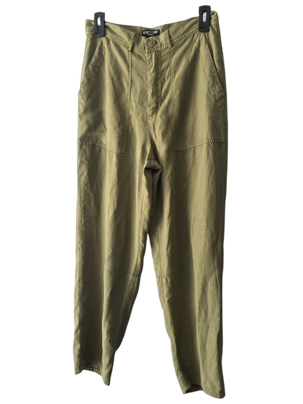 NWT Velvet Heart Sydney Tea Leaf Tencel Linen Pants Olive Green Small